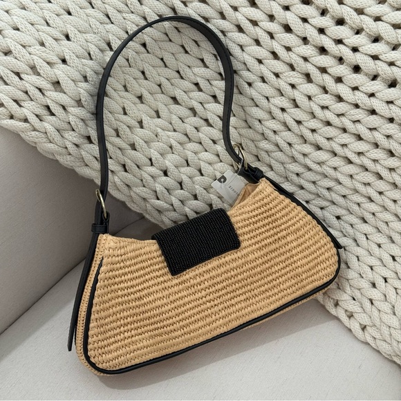 Anthropologie Beaded Rattan Shoulder Bag - Picture 4 of 4